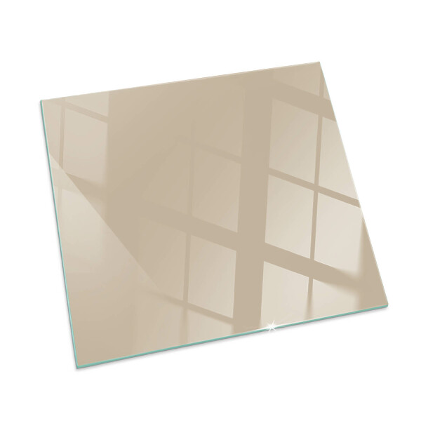 Rechteckige Funkenschutzplatte Glas Farbe Beige