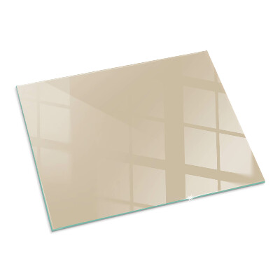 Rechteckige Funkenschutzplatte Glas Farbe Beige