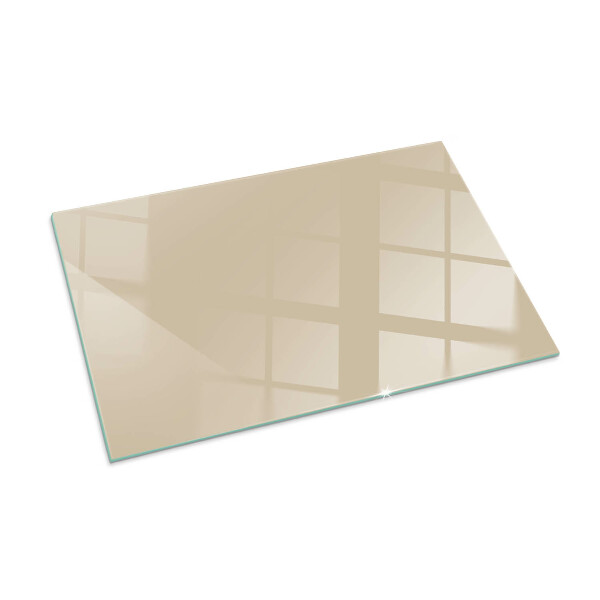 Rechteckige Funkenschutzplatte Glas Farbe Beige