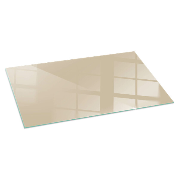Rechteckige Funkenschutzplatte Glas Farbe Beige