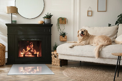 Rechteckige Glasplatte für Kaminofen Farbe Weiß