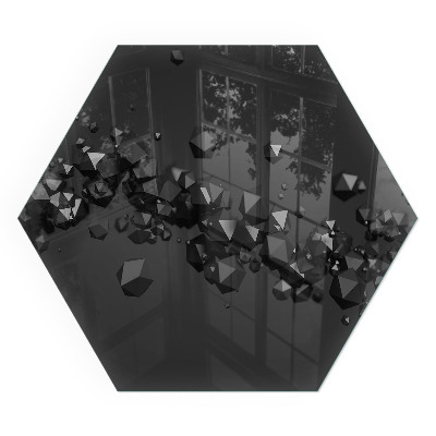 Sechseckige Glasplatte für Kamin Abstrakte Wolkenformen in Festkörpern