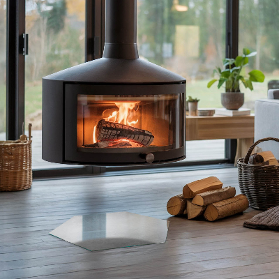 Sechseckige Glasplatte für Kamin Betonkonstruktion mit Wirkung