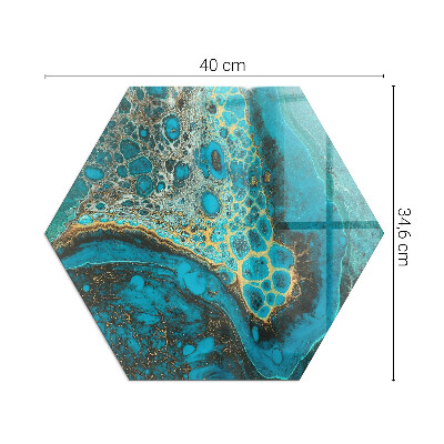 Sechseckige Glasplatte für Öfen Organisches Muster in abstrakter Form
