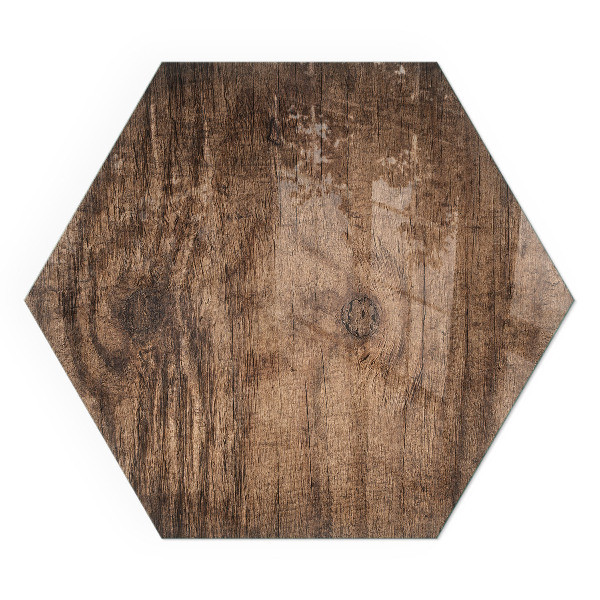 Sechseckige Glasplatte für Öfen Kiefernholzmuster