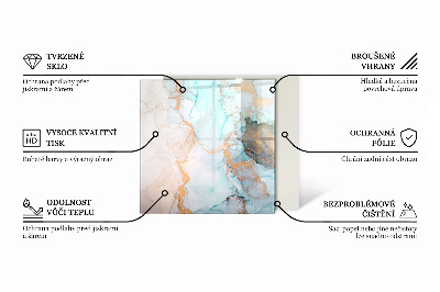 Sechseckige Funkenschutzplatte aus Glas Holzmuster in geometrischer Anordnung
