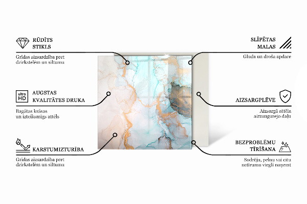 Sechseckige Glasplatte für Öfen Muster der Gesteinsstruktur