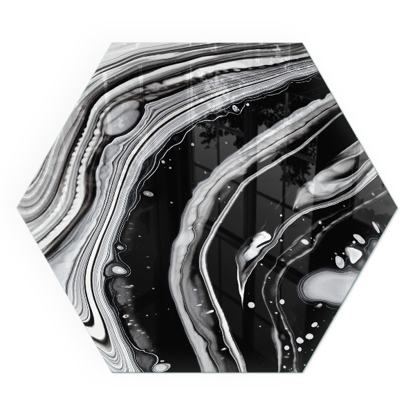 Sechseckige Glasplatte für Öfen Abstrakte wellenförmige und lineare Muster