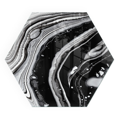 Sechseckige Glasplatte für Öfen Abstrakte wellenförmige und lineare Muster