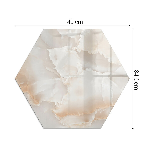 Sechseckige Funkenschutzplatte aus Glas organisches Steinmotiv
