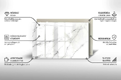 Glasunterlage für Grabkerzen Elegante Marmorstruktur