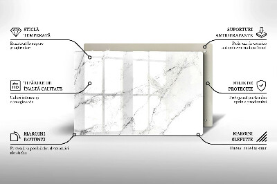 Glasunterlage für Grabkerzen Elegante Marmorstruktur