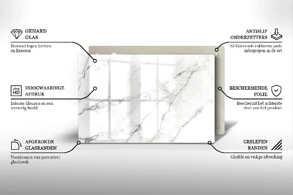 Glasunterlage für Grabkerzen Elegante Marmorstruktur