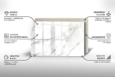 Glasunterlage für Grabkerzen Elegante Marmorstruktur