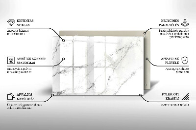 Glasunterlage für Grabkerzen Elegante Marmorstruktur