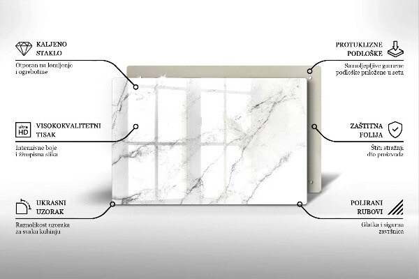 Glasunterlage für Grabkerzen Elegante Marmorstruktur