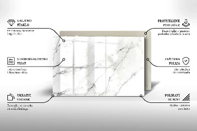 Glasunterlage für Grabkerzen Elegante Marmorstruktur