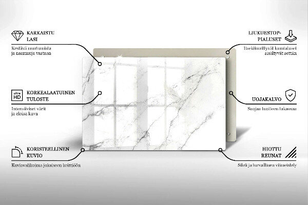Glasunterlage für Grabkerzen Elegante Marmorstruktur