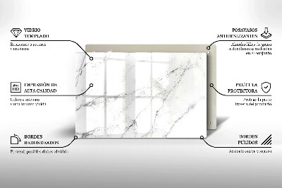 Glasunterlage für Grabkerzen Elegante Marmorstruktur