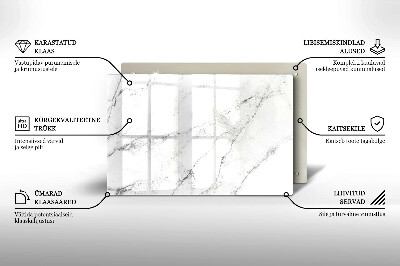 Glasunterlage für Grabkerzen Elegante Marmorstruktur