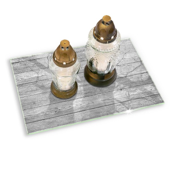 Glasunterlage für Grabkerzen Alte Holzbretter