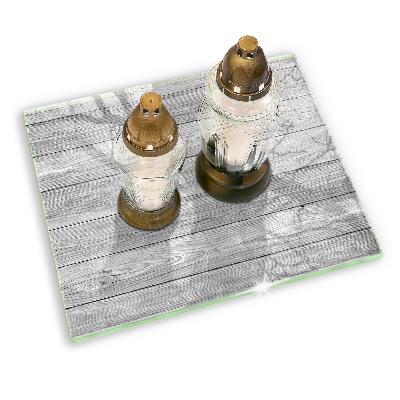 Glasunterlage für Grabkerzen Alte Holzbretter