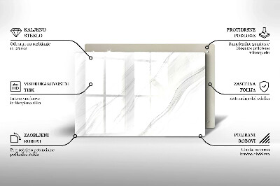Glasunterlage für Grabkerzen Zarter Marmor