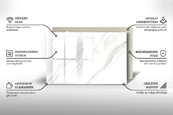 Glasunterlage für Grabkerzen Zarter Marmor