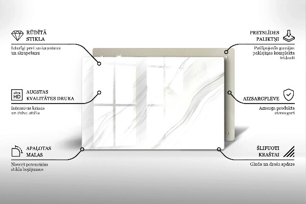 Glasunterlage für Grabkerzen Zarter Marmor