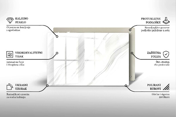 Glasunterlage für Grabkerzen Zarter Marmor