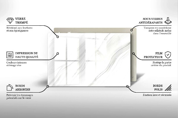 Glasunterlage für Grabkerzen Zarter Marmor