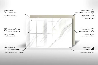 Glasunterlage für Grabkerzen Zarter Marmor