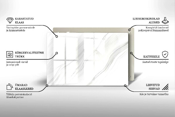 Glasunterlage für Grabkerzen Zarter Marmor