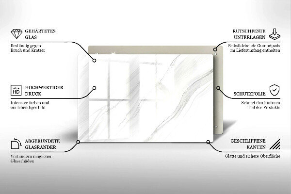 Glasunterlage für Grabkerzen Zarter Marmor