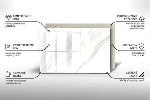 Glasunterlage für Grabkerzen Zarter Marmor