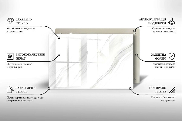 Glasunterlage für Grabkerzen Zarter Marmor