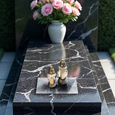 Grabkerze Untersetzer Marmorstruktur