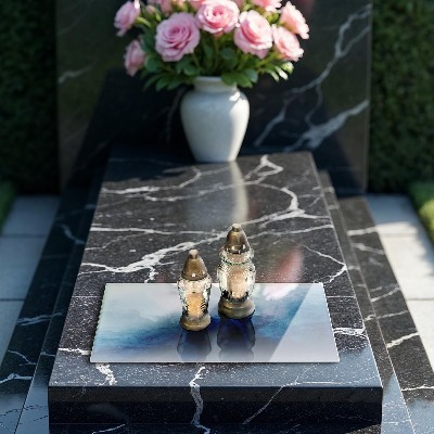 Glasunterlage für Grabkerzen Abstrakter Hintergrund