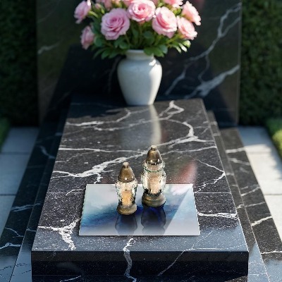 Glasunterlage für Grabkerzen Abstrakter Hintergrund