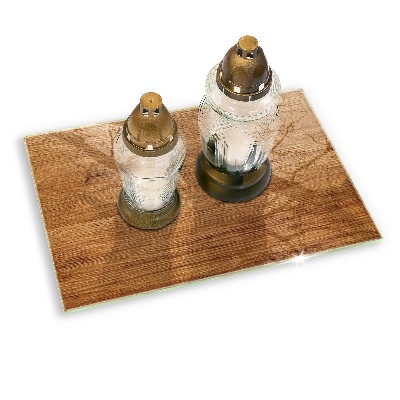 Glasunterlage für Grabkerzen Holzbrettstruktur