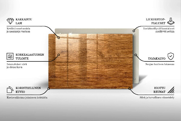 Glasunterlage für Grabkerzen Holzbrettstruktur