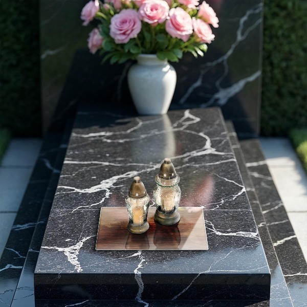 Glasunterlage für Grabkerzen Holzbrettstruktur