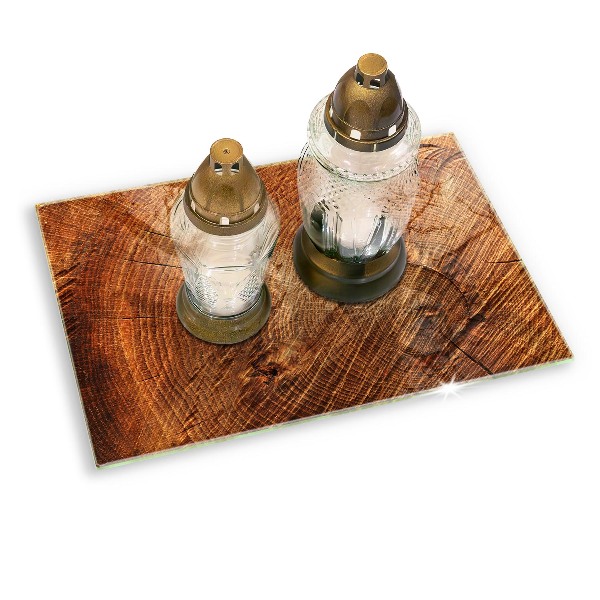 Grabkerze Untersetzer Holzbaumringe