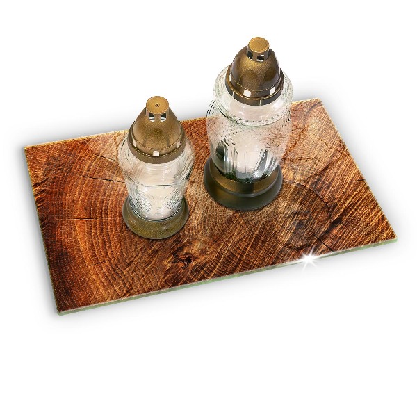 Grabkerze Untersetzer Holzbaumringe