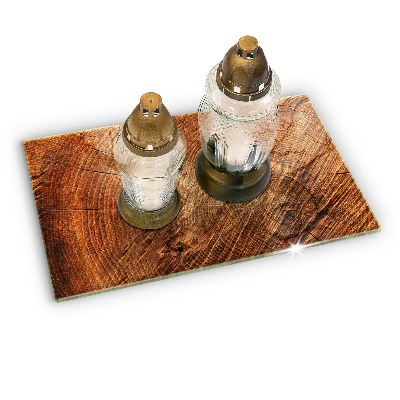 Grabkerze Untersetzer Holzbaumringe