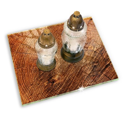 Grabkerze Untersetzer Holzbaumringe