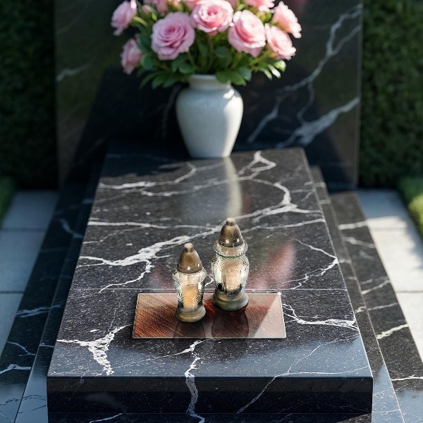 Glasunterlage für Grabkerzen Holzkonstruktion