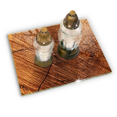 Glasunterlage für Grabkerzen Holzkonstruktion