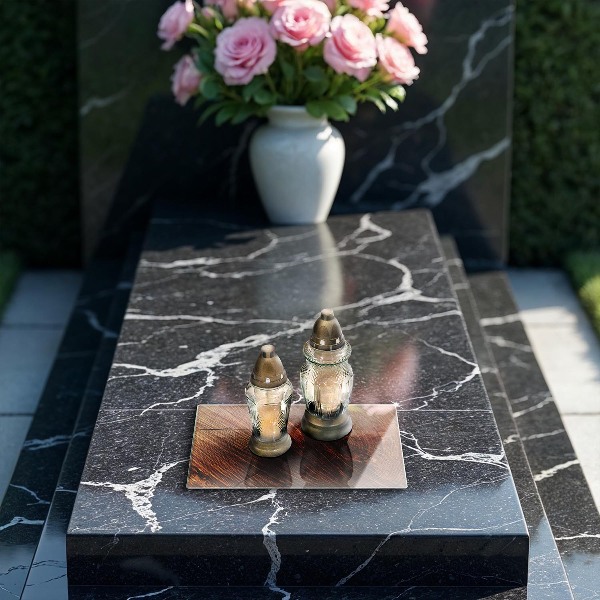 Glasunterlage für Grabkerzen Holzkonstruktion