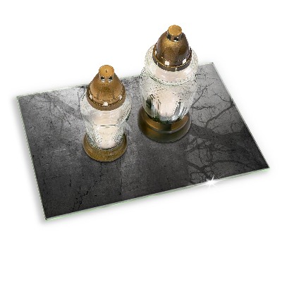 Glasunterlage für Grabkerzen Metallische Textur